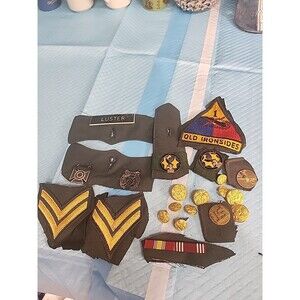 Lot of Military Used Patches Pins, Ribbons Tactical Cheverons
